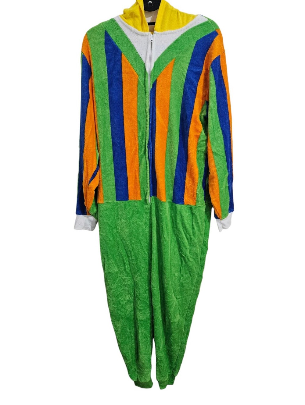 Sesame Street Men’s Green Yellow Purple Orange Striped Bert Onesie Costume M - Picture 4 of 12